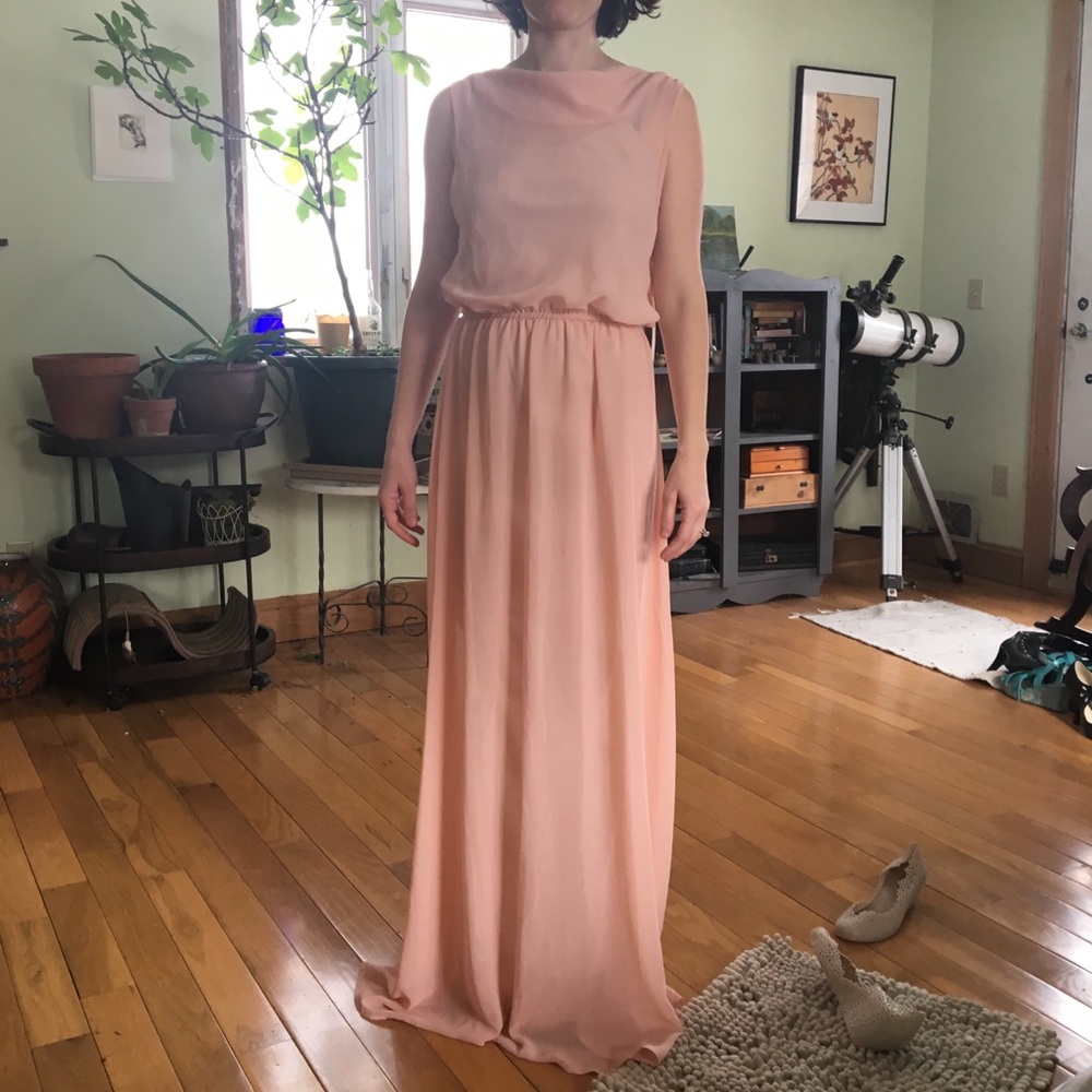 Maxi chiffon peach Paper Crown dress XS